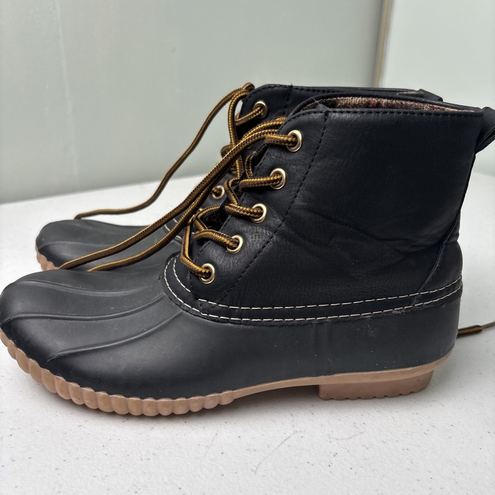 HENRY FERRERA Size 6 Mission 200 Water Resistant Black Duck Rain Boots Women's